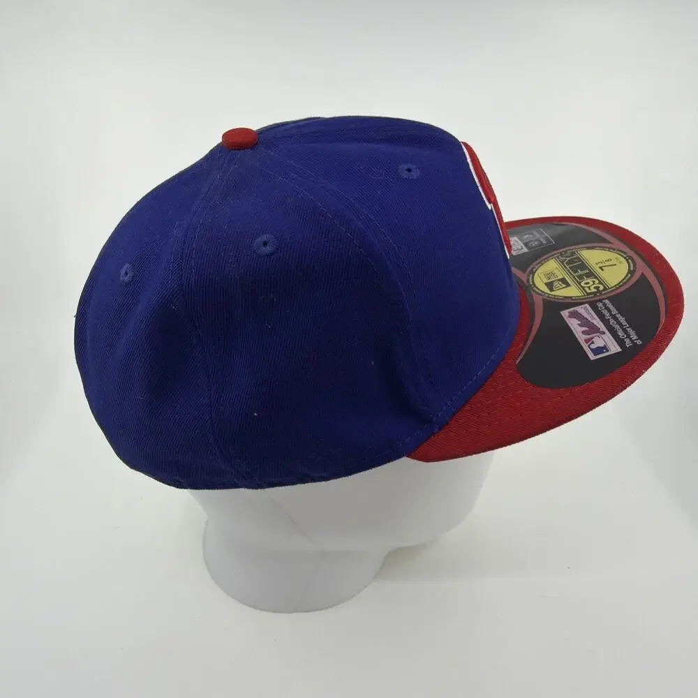 Philadelphia Phillies New Era 59FIFTY Fitted Hat 7 3/8 Blue/Red Baseball Cap